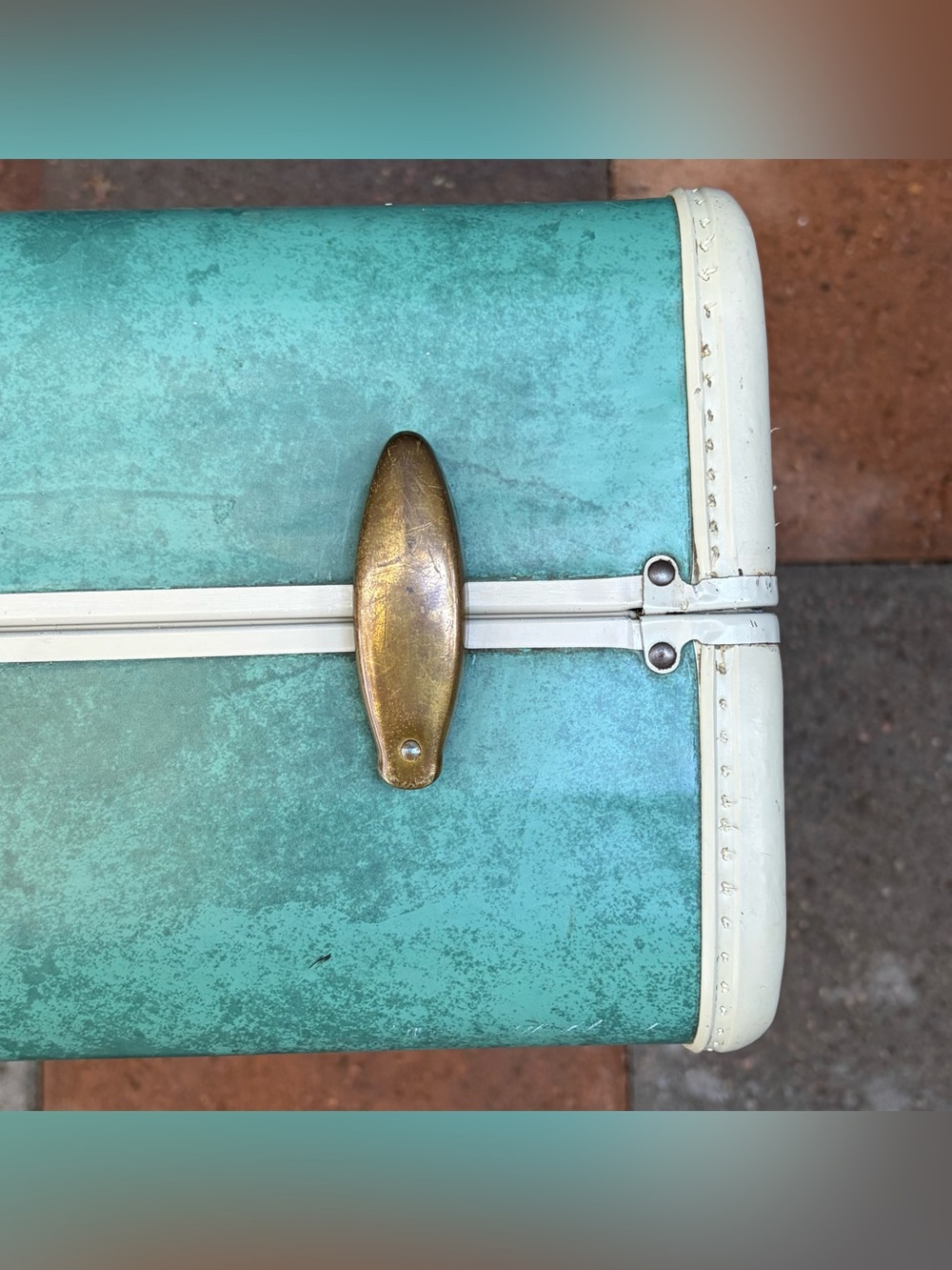 Vintage Samsonite Hardshell Suitcase 1950s Aqua/Teal/Turquoise VTG Retro Grandma - Picture 6 of 16